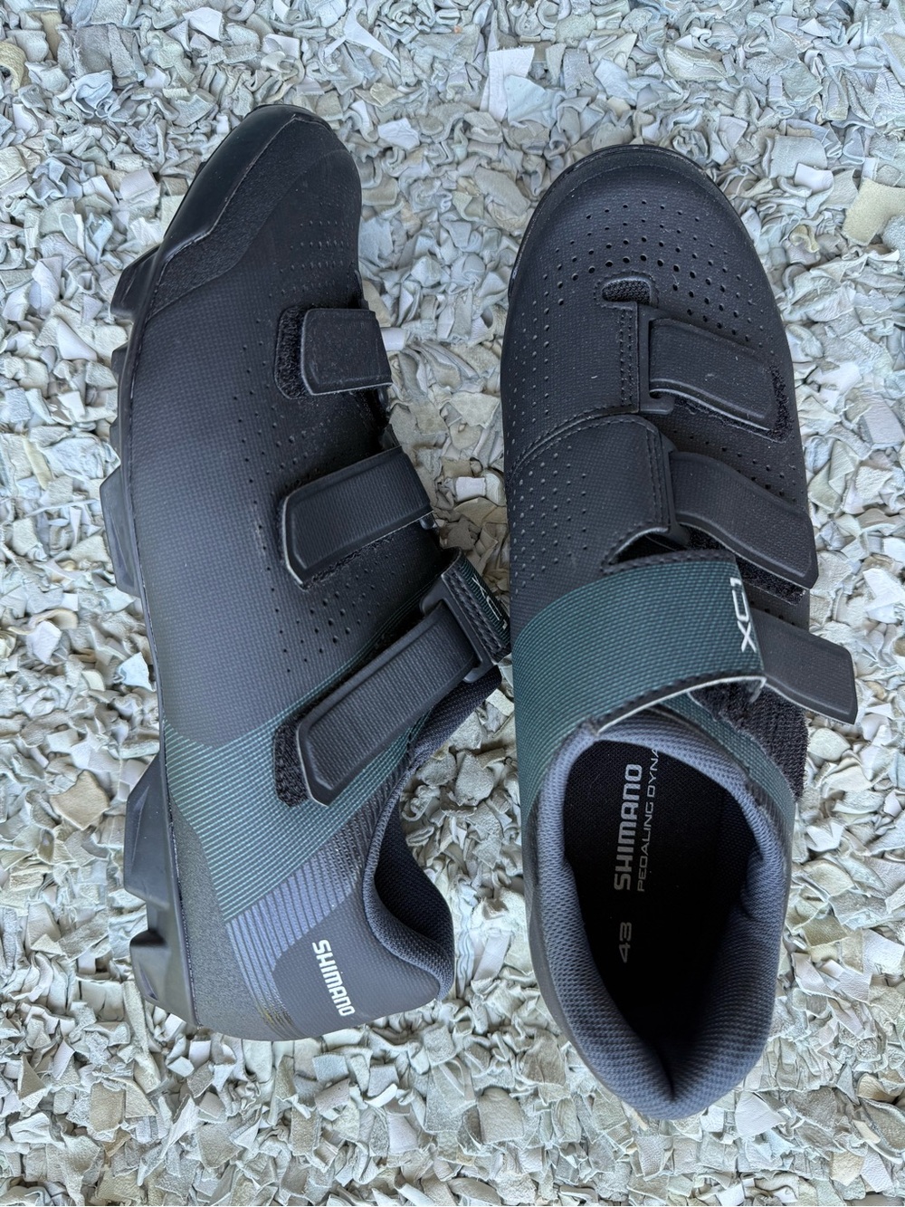 Shimano Men's Black Cycling Shoes with Triple Velcro Straps